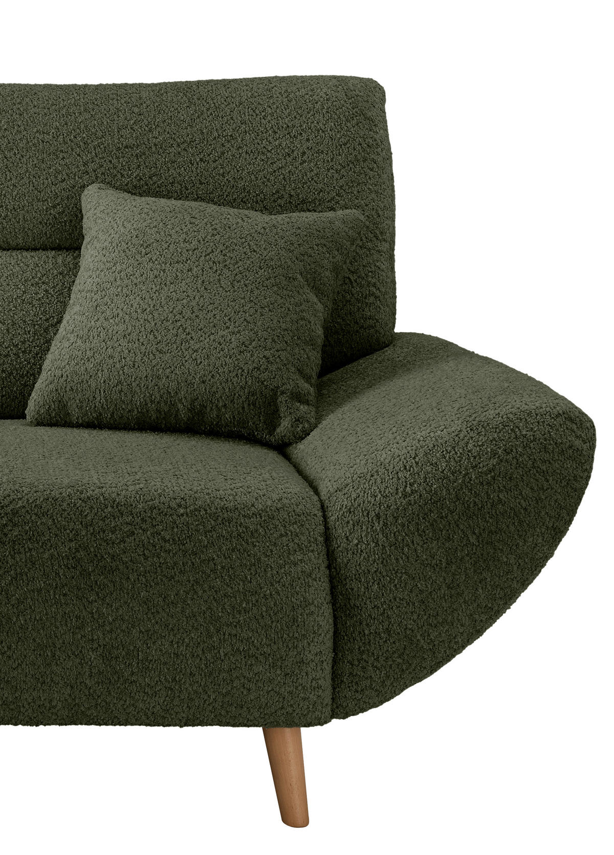 ECKSOFA in Bouclé Waldgrün  166/290 cm  - Waldgrün/Wildeiche, KONVENTIONELL, Holz/Textil (166/290cm) - MID.YOU
