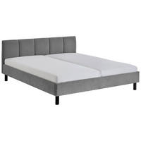 POLSTERBETT 180/200 cm, inkl.  in Grau  - Schwarz/Grau, Basics, Holz/Textil (180/200cm) - Boxxx