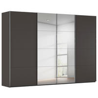 SCHWEBETÜRENSCHRANK 4-türig Graphitfarben  - Chromfarben/Graphitfarben, Design, Holzwerkstoff/Metall (316/223/68cm) - Novel
