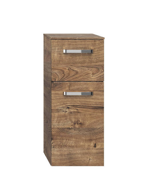 ALSÓSZEKRÉNY 30/73/33 cm  - króm/tölgyfa, Basics, faalapú anyag/Üveg (30/73/33cm) - Sadena