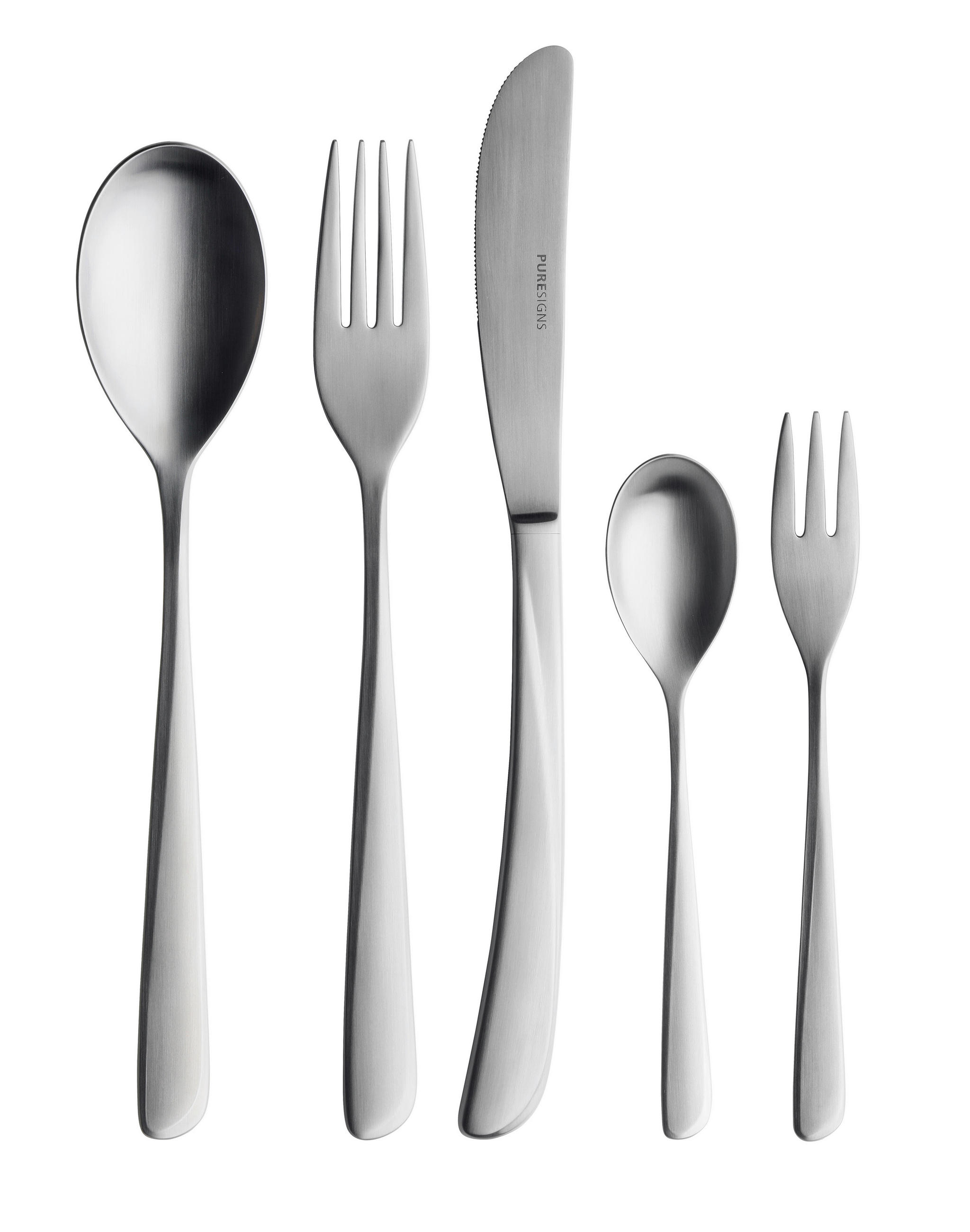 BESTECKSET Venti Edelstahl  für 9 Personen  - Edelstahlfarben, Basics, Metall - PURESIGNS