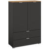 KOMMODE 80/119/42 cm  in Graphitfarben, Eiche Artisan  - Alufarben/Graphitfarben, Trend, Holzwerkstoff/Kunststoff (80/119/42cm) - Stylife