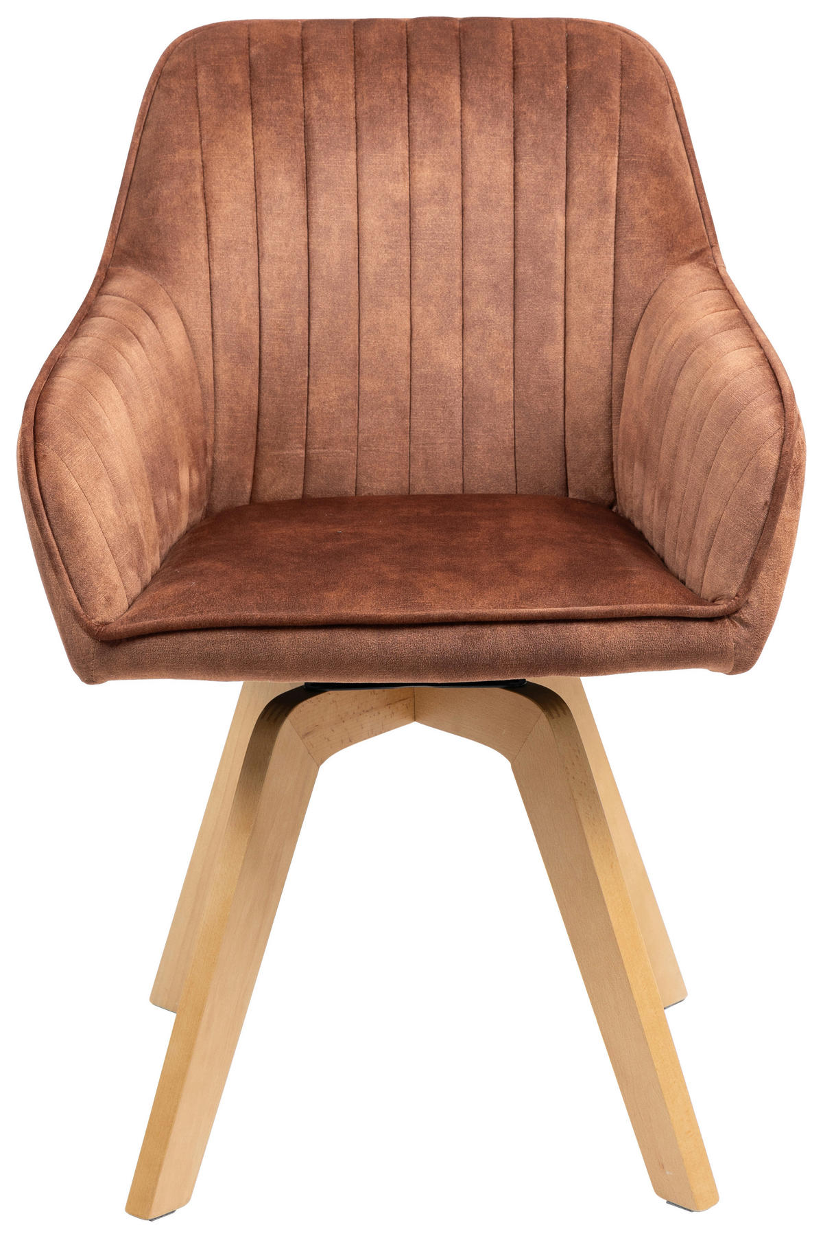 Armlehnstuhl Hanna drehbar  in Samt  - Buchefarben/Braun, KONVENTIONELL, Holz/Textil (63/83/63cm) - MID.YOU