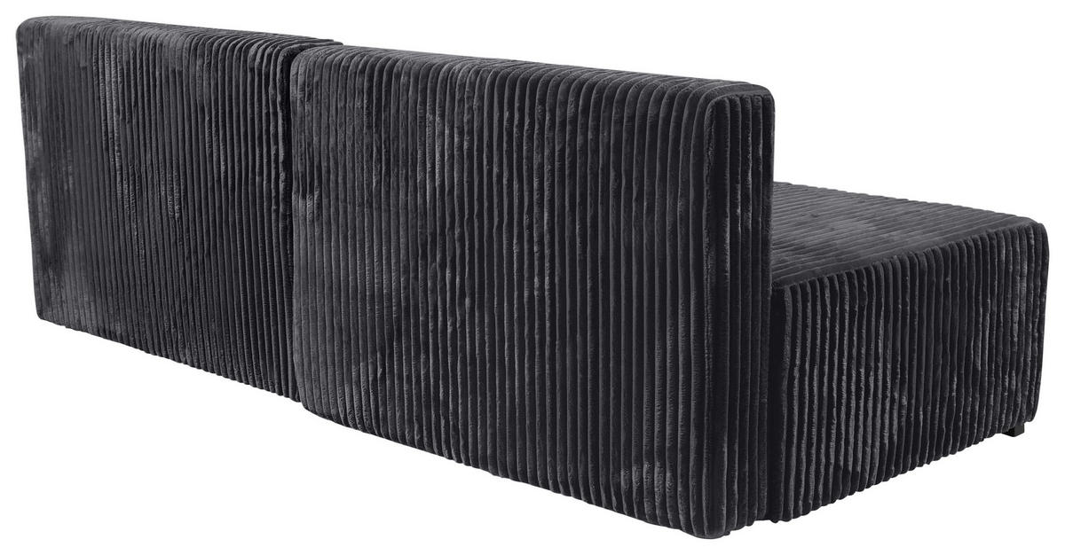 ECKSOFA in Cord Schwarz  - Schwarz, Modern, Holz/Textil (210/145cm) - MID.YOU