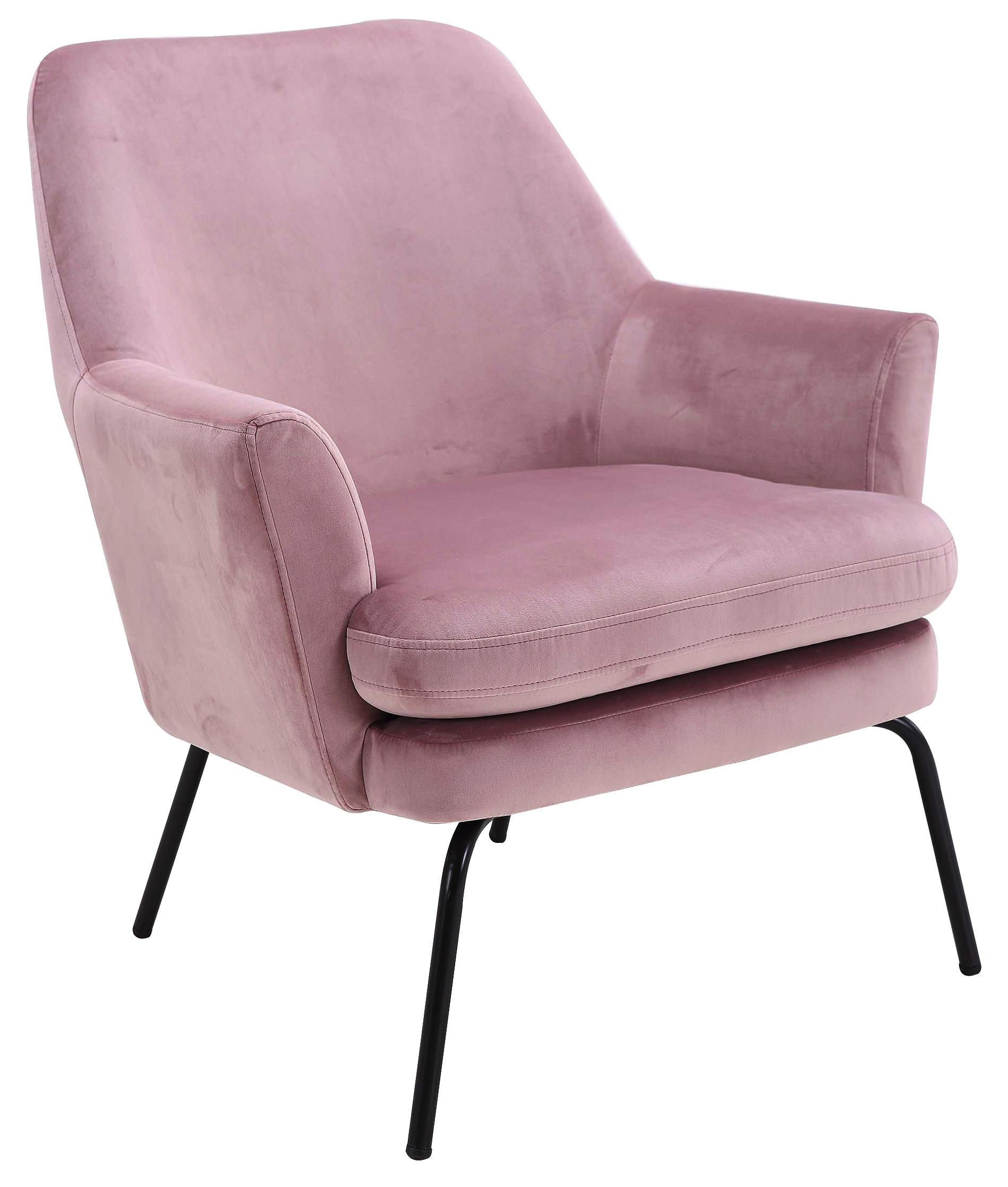 Sessel in Textil Altrosa