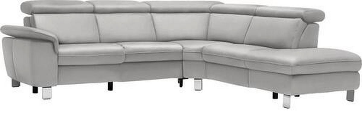 ECKSOFA in Flachgewebe Hellgrau  271/239 cm  - Beige/Hellgrau, Design, Textil/Metall (271/239cm) - Cantus