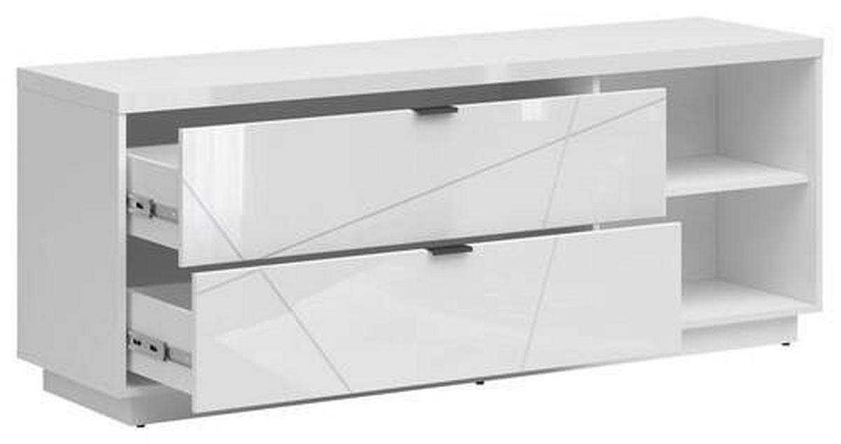 LOWBOARD  in 156/61/42,5 cm  - Weiß Hochglanz/Schwarz, Design, Holzwerkstoff/Kunststoff (156/61/42,5cm)