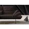 ECKSOFA in Echtleder Braun  - Gelb/Schwarz, Design, Leder/Metall (130/210cm) - Dieter Knoll