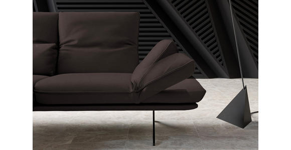 ECKSOFA in Echtleder Braun  - Gelb/Schwarz, Design, Leder/Metall (130/210cm) - Dieter Knoll