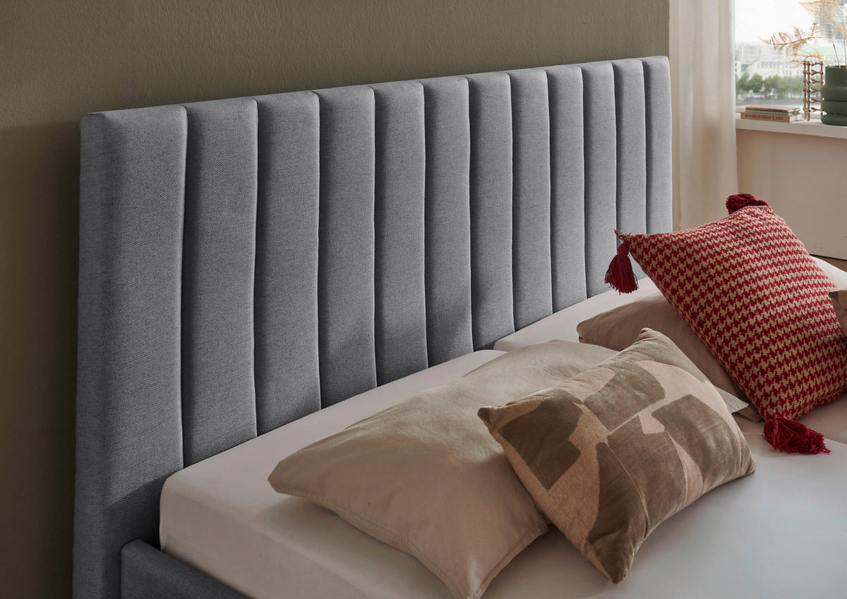 POLSTERBETT 180/200 cm  in Anthrazit  - Anthrazit/Schwarz, Design, Holz/Textil (180/200cm) - Boxxx