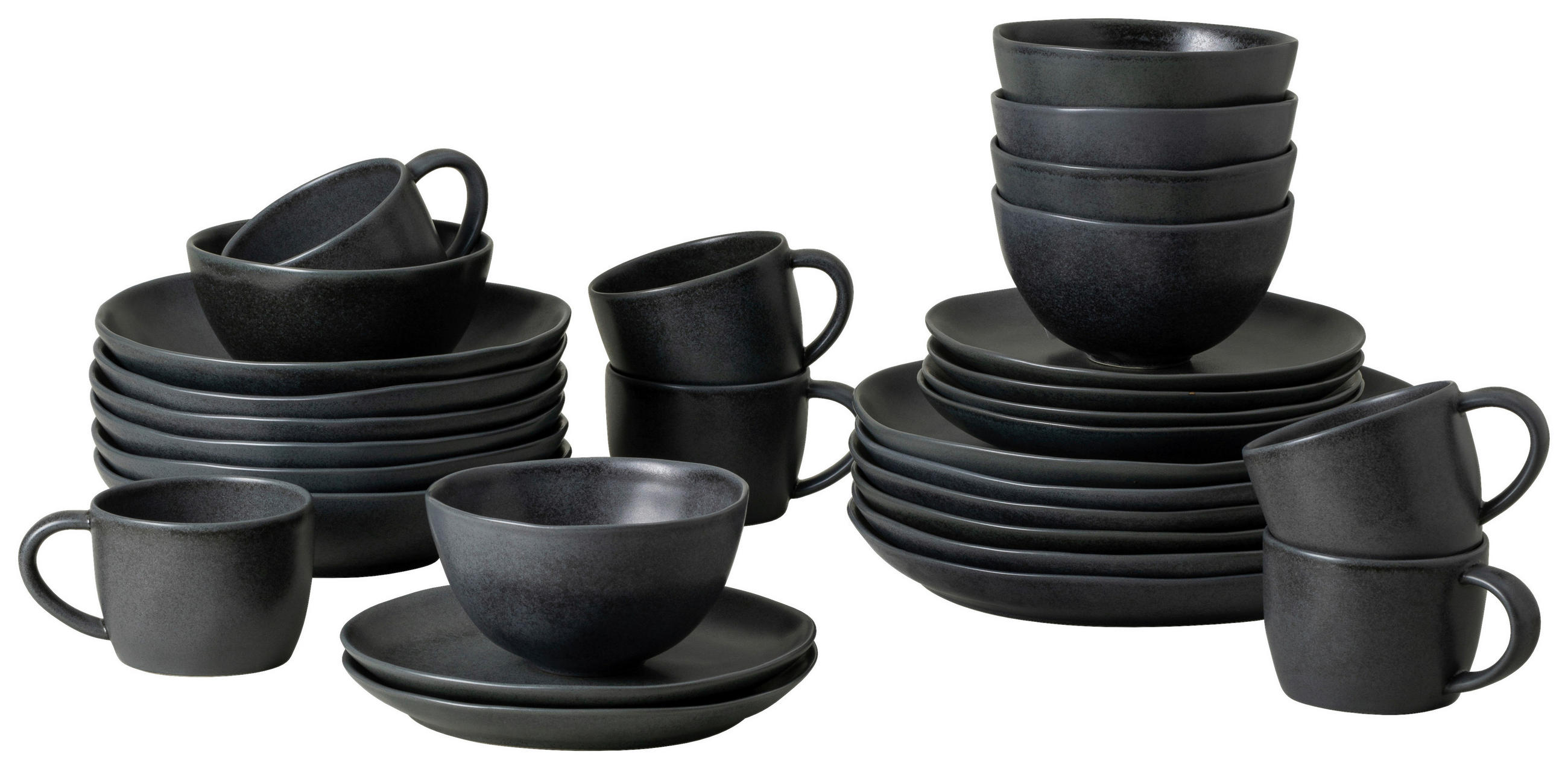KOMBISERVICE Schwarz LIVIA 30-teilig 6 Personen  - Schwarz, Basics, Keramik - Costa Nova
