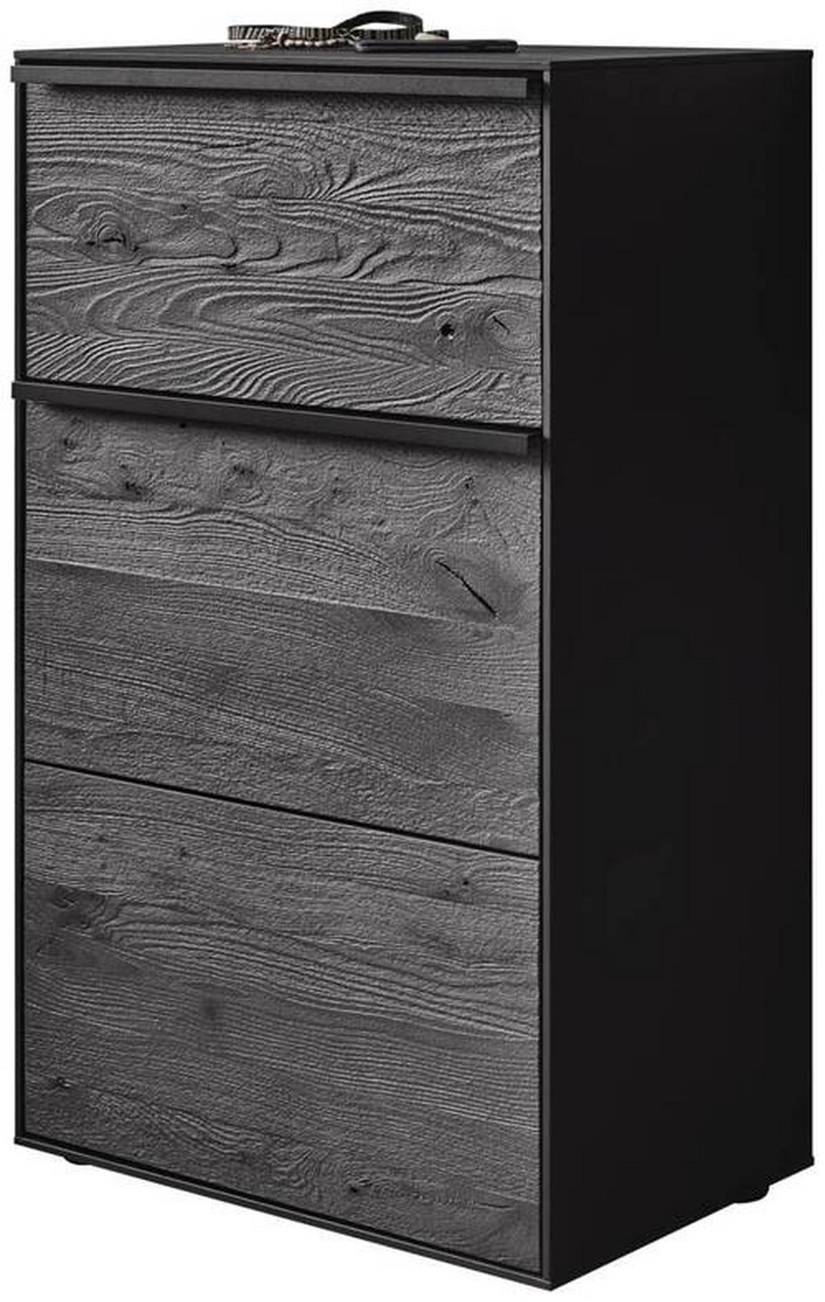 CIPŐSSZEKRÉNY 60/98/39 cm  - fekete/antracit, Design, fém/fa (60/98/39cm) - Johann Jakob