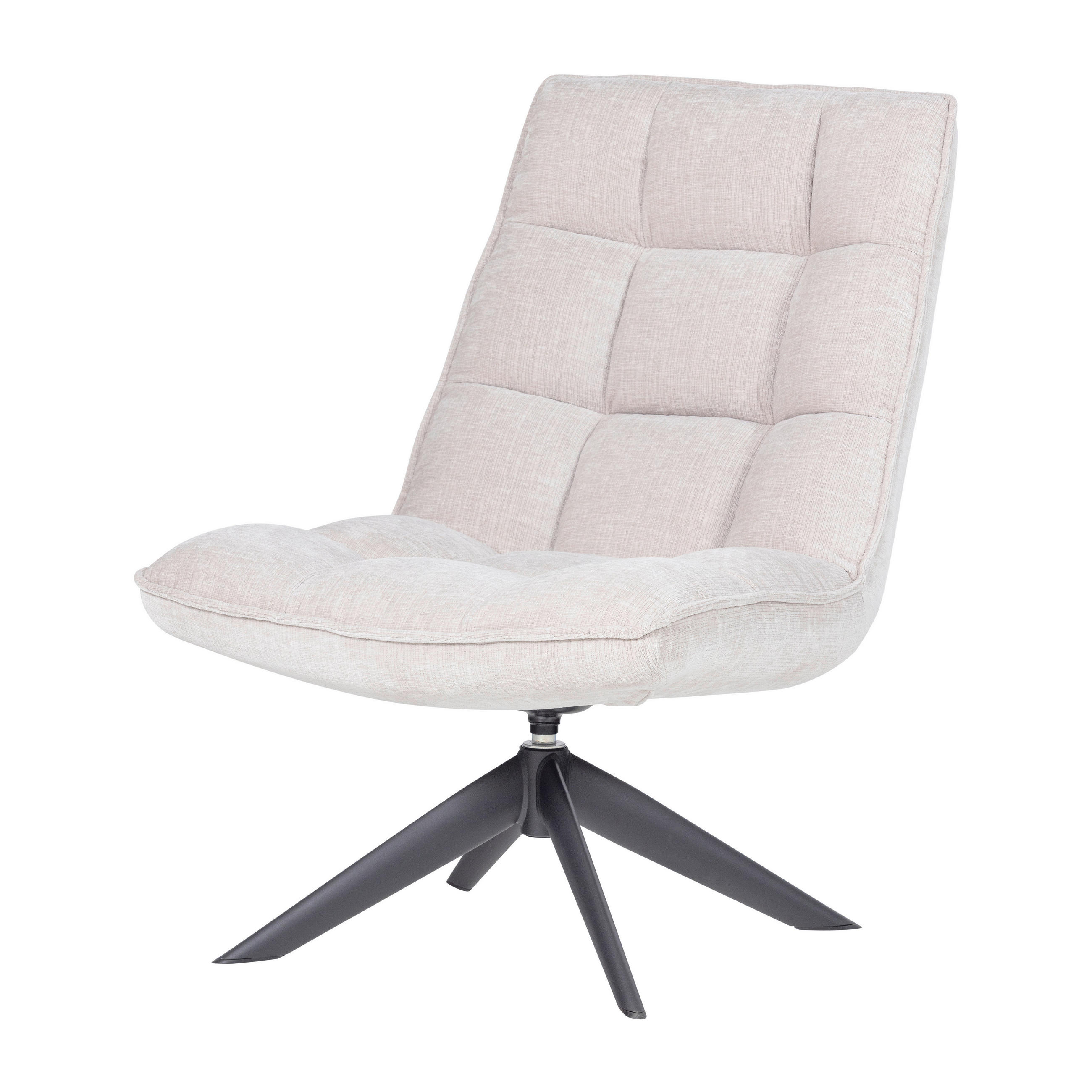 SESSEL in Chenille Naturfarben  - Schwarz/Naturfarben, MODERN, Textil/Metall (70/97/85cm) - Livetastic
