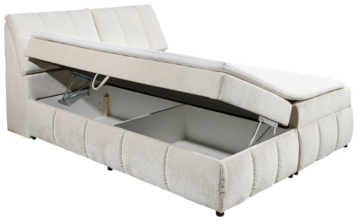 BOXBETT 160/200 cm  in Beige  - Beige/Schwarz, MODERN, Holzwerkstoff/Kunststoff (160/200cm) - MID.YOU
