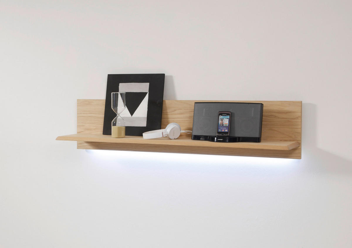 WANDBOARD Holzwerkstoff furniert, massiv Eichefarben  - Eichefarben, Design, Holzwerkstoff (110/25/25cm) - Livetastic