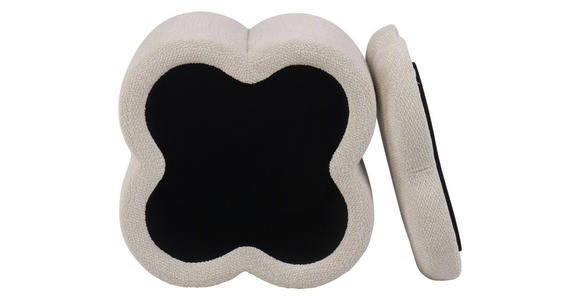 HOCKER in Textil Creme - Creme, Design, Textil (43/46/43cm) - Xora