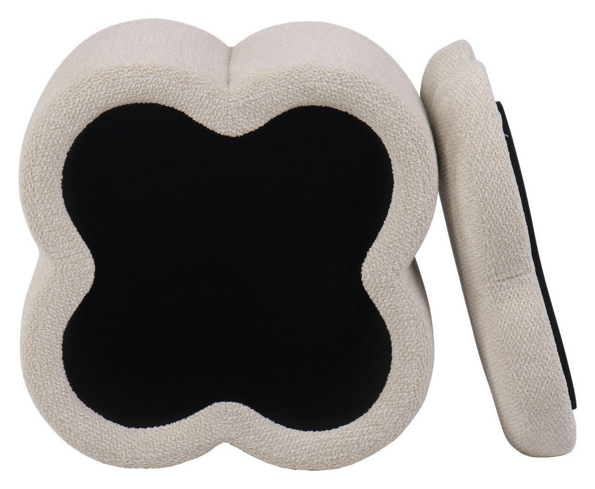 HOCKER in Textil Creme  - Creme, Design, Textil (43/46/43cm) - Xora
