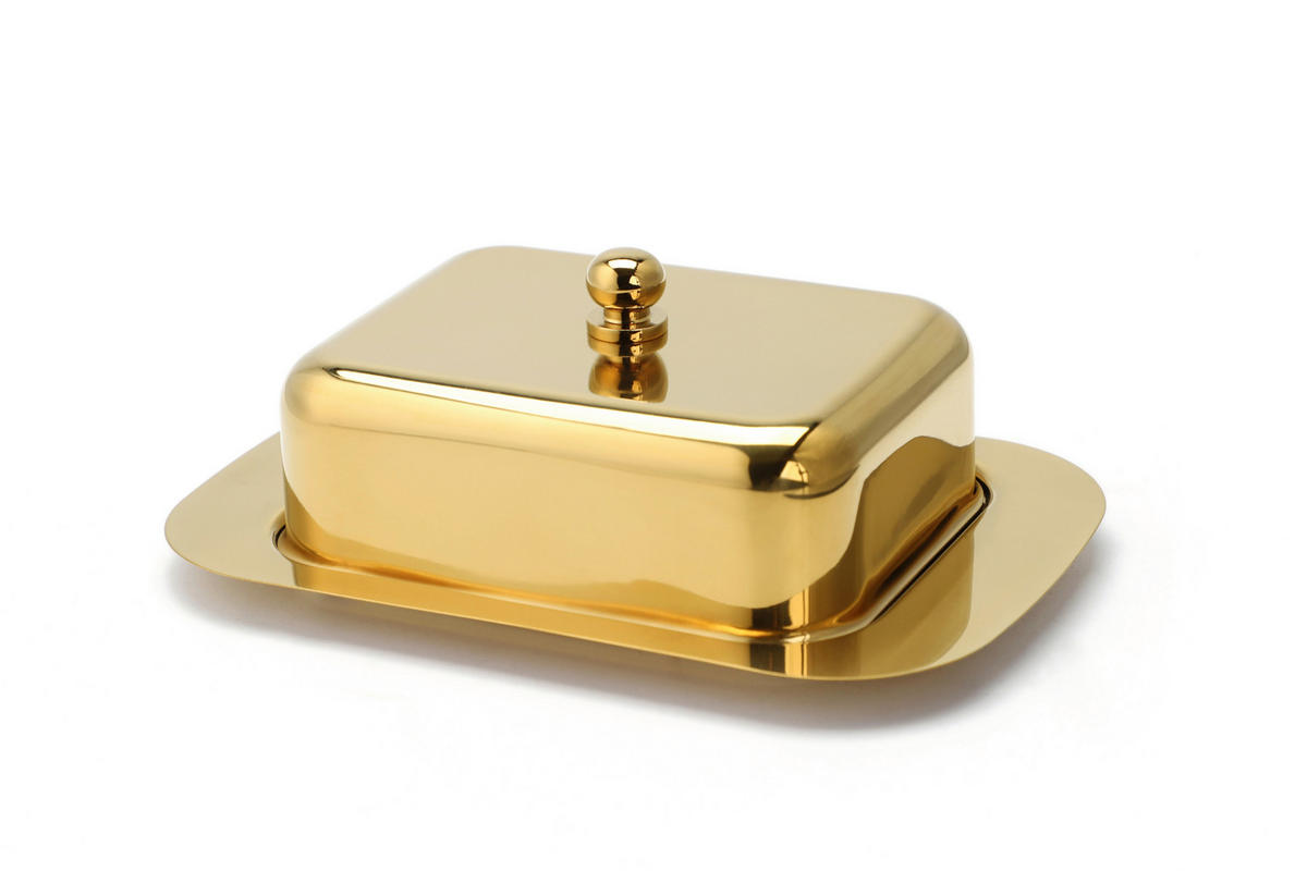 BUTTERDOSE Metall  - Goldfarben, Basics, Metall (18,5/12,2/7,0cm) - Echtwerk