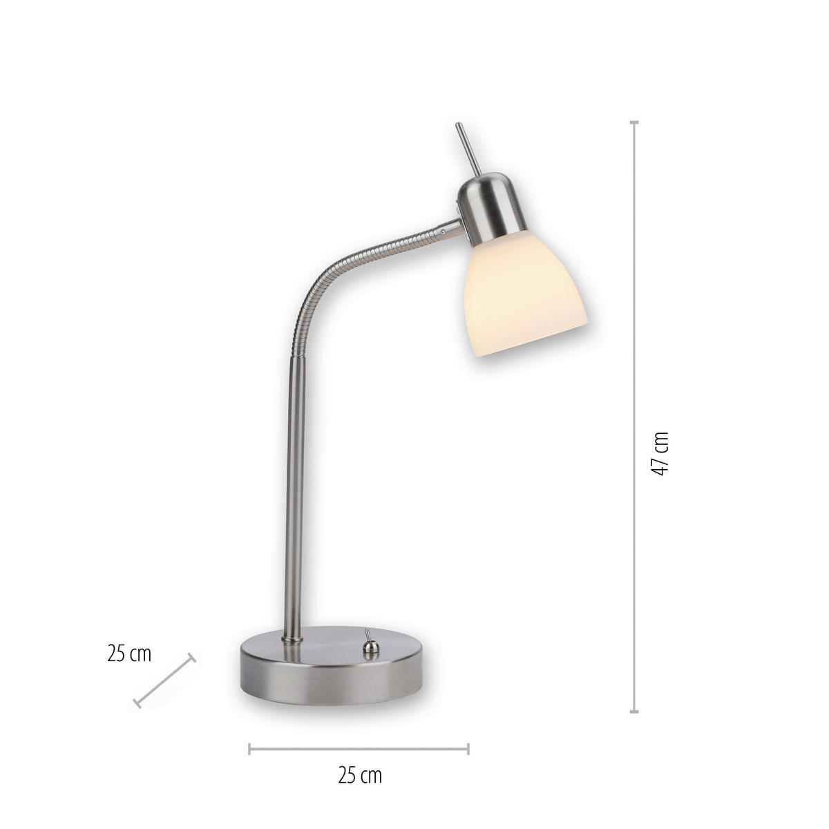 STONA LAMPA - boja nerđajućeg čelika, Osnovno, staklo/metal (25/25/47cm)
