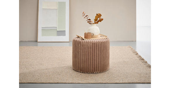 HOCKER Cord Kiefer Hellbraun  - Hellbraun, Design, Holz/Textil (49,5/41/49.5cm) - Xora