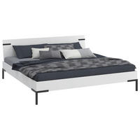 BETT 200/200 cm  in Weiß  - Schwarz/Weiß, Design, Holzwerkstoff/Metall (200/200cm) - Xora