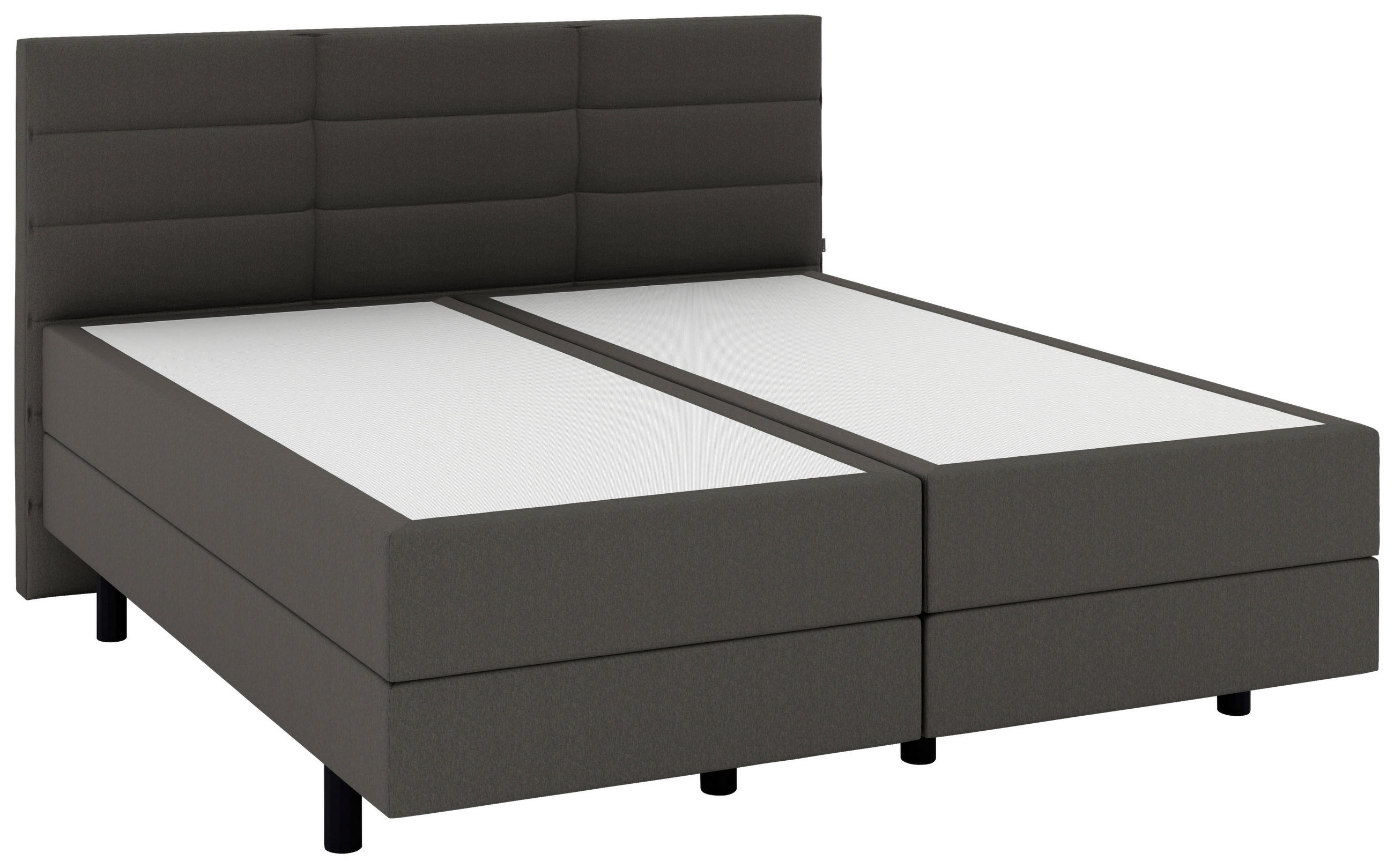 BOXSPRINGBETT 180/200 cm,  in Dunkelgrau, gepolstertes Kopfteil, Matratzen, H3 + H3 = fest  - Dunkelgrau/Schwarz, KONVENTIONELL, Holzwerkstoff/Kunststoff (180/200cm) - Musterring