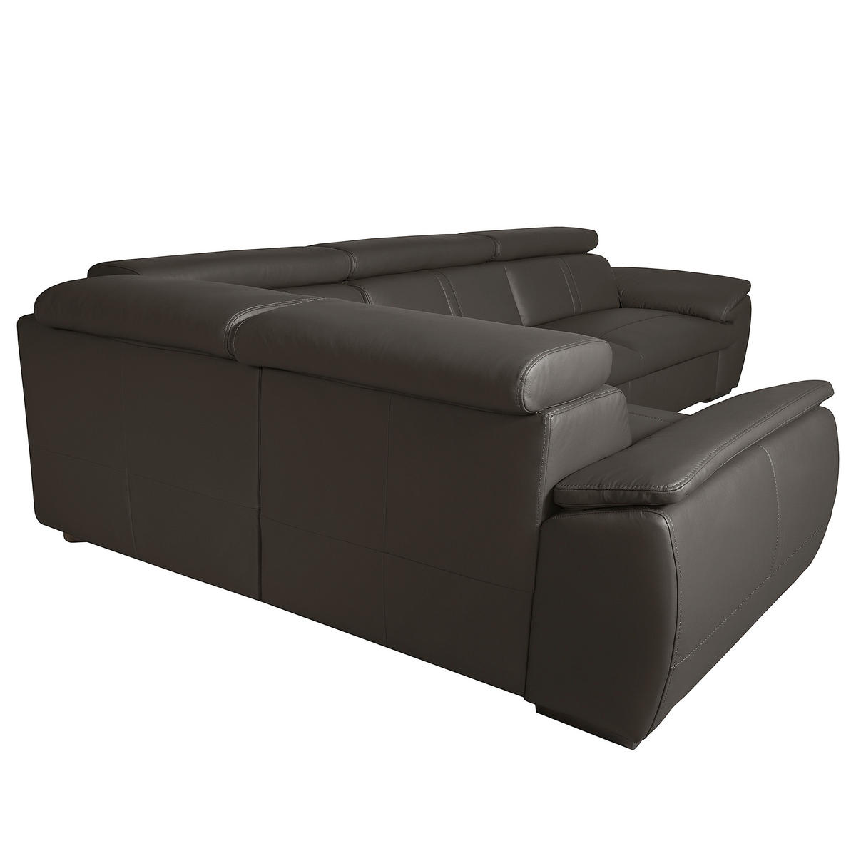 ECKSOFA  in Echtleder Dunkelbraun  193/265 cm  - Wengefarben/Dunkelbraun, Design, Leder/Holz (193/265cm) - Livetastic