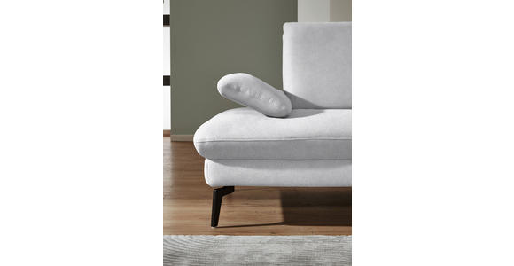 ECKSOFA in Chenille, Mikrofaser Hellgrau 299/157 cm - Hellgrau/Schwarz, Design, Textil/Metall (299/157cm) - Dieter Knoll