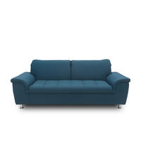 2-SITZER-SOFA  in Webstoff Dunkelblau  - Chromfarben/Dunkelblau, KONVENTIONELL, Textil/Metall (210/81/105cm) - MID.YOU