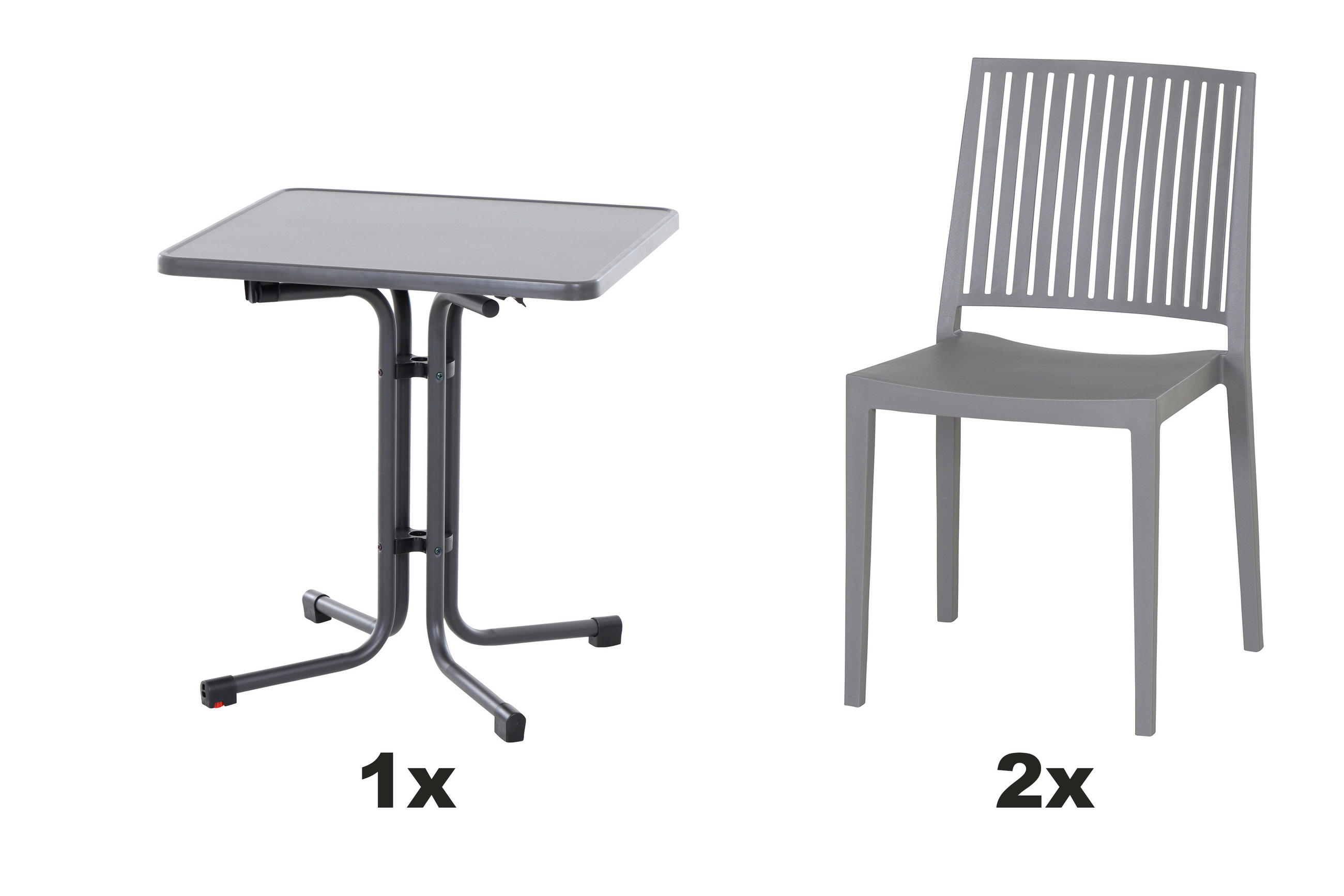 GARTENGARNITUR 3-teilig Stahl 3-teilig  - Rot, Basics, Kunststoff/Metall (70/80/70cm) - Siena Garden