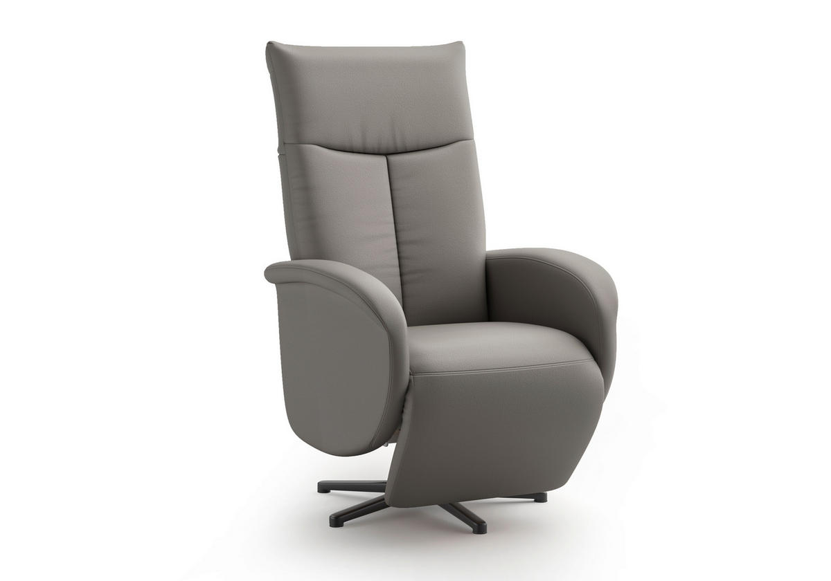 DREHSTUHL Mokka  - Schwarz/Mokka, MODERN, Leder/Metall (75/112/82cm) - Sit & More