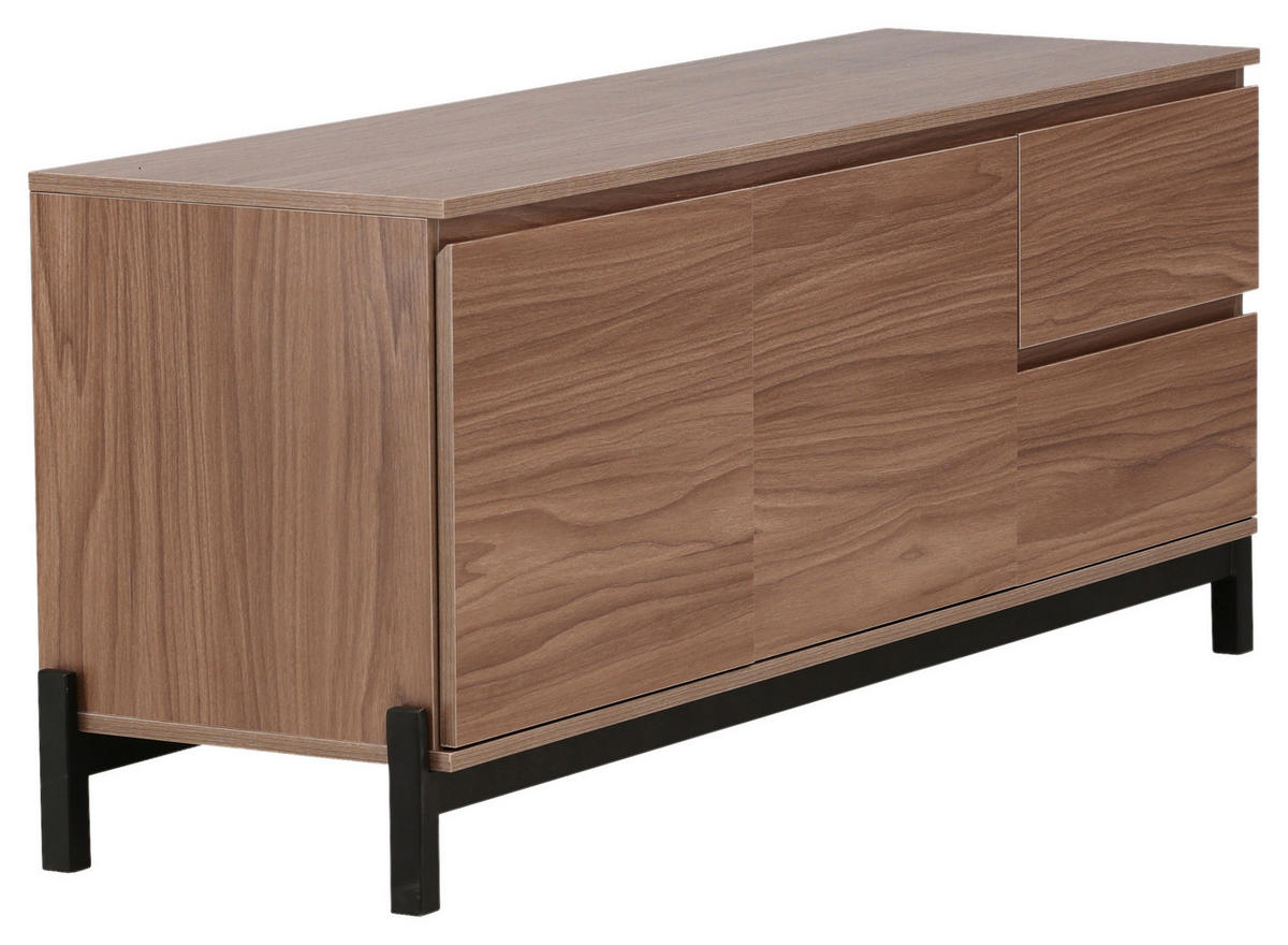 SIDEBOARD 135/56/40 cm  - Nussbaumfarben/Schwarz, Design, Holz/Holzwerkstoff (135/56/40cm) - Livetastic