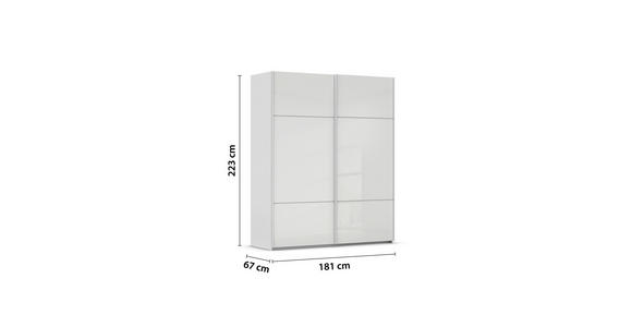 SCHWEBETÜRENSCHRANK in Grau, Weiß - Weiß/Grau, KONVENTIONELL, Glas/Holzwerkstoff (181/223/67cm) - Novel