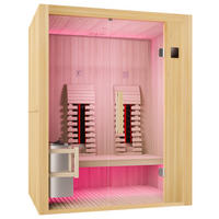 INFRAROTKABINE für 2 Personen  - Naturfarben, Basics, Glas/Holz (110/200/160cm) - Sanotechnik