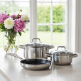 KOCHTOPFSET 3-teilig  - Klar/Edelstahlfarben, Basics, Glas/Metall - Homeware Profession.