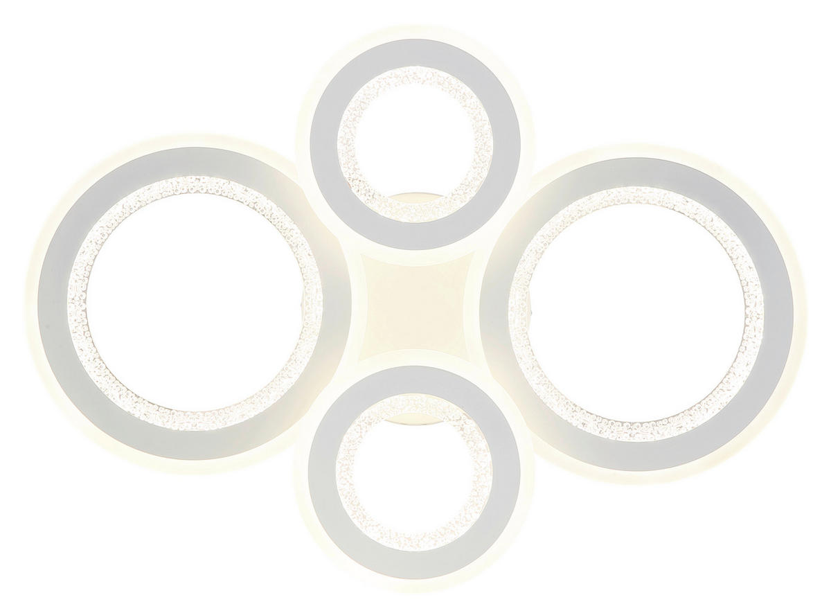 LED-DECKENLEUCHTE 59/42/12 cm   - Klar/Weiß, Design, Kunststoff/Metall (59/42/12cm) - Globo