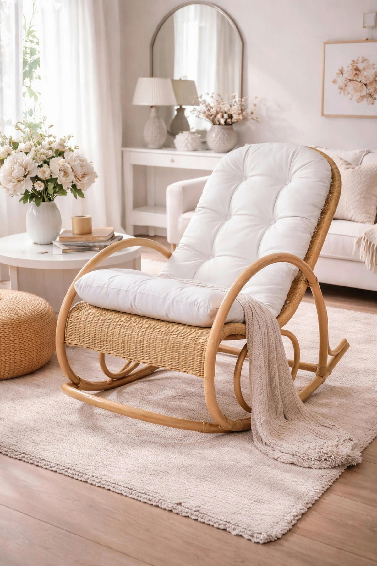 SCHAUKELSTUHL in Beige  - Beige, Natur, Holz (60/100/116cm) - MID.YOU