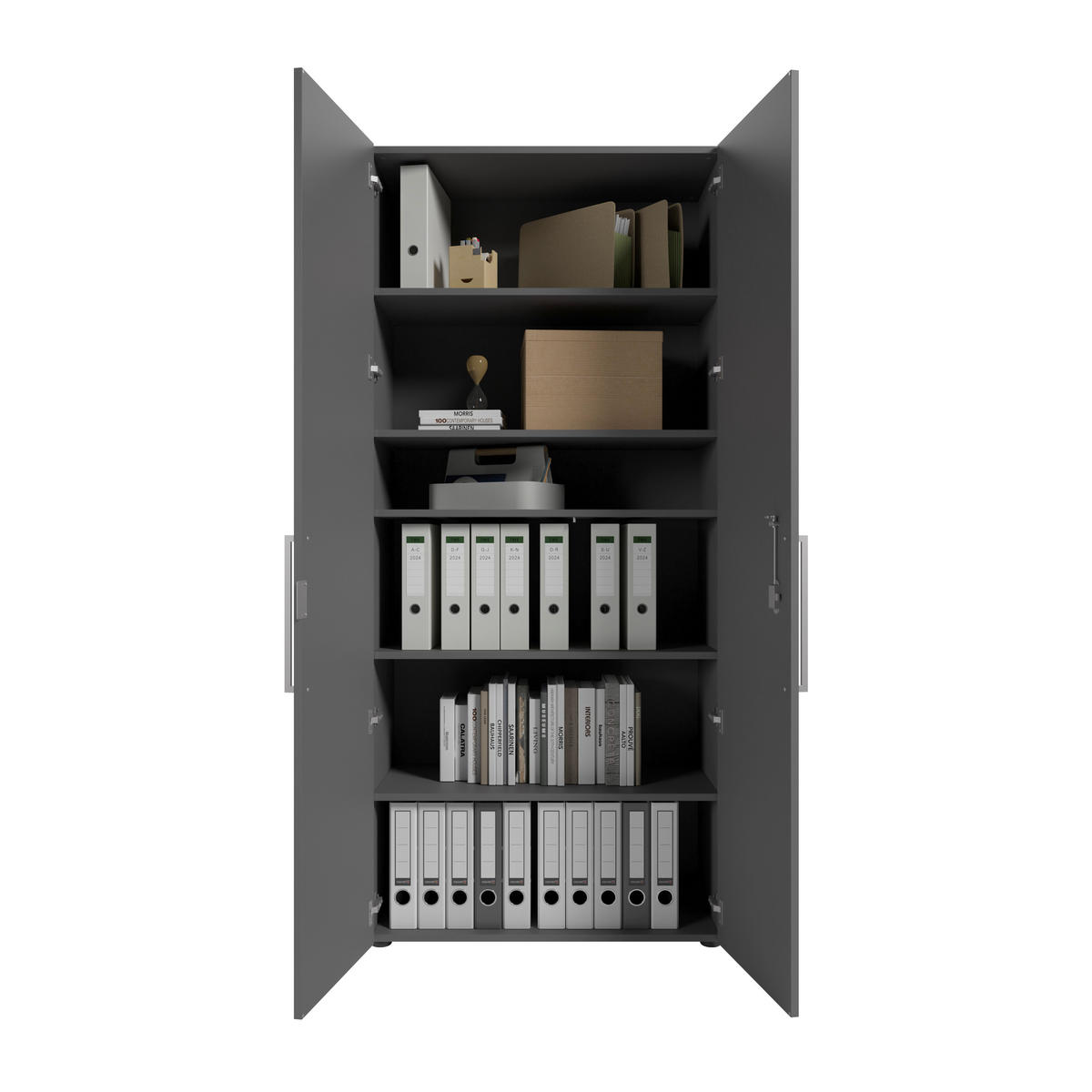 AKTENSCHRANK Grau  - Grau, MODERN, Holzwerkstoff (89,8/201/42,9cm) - Novel