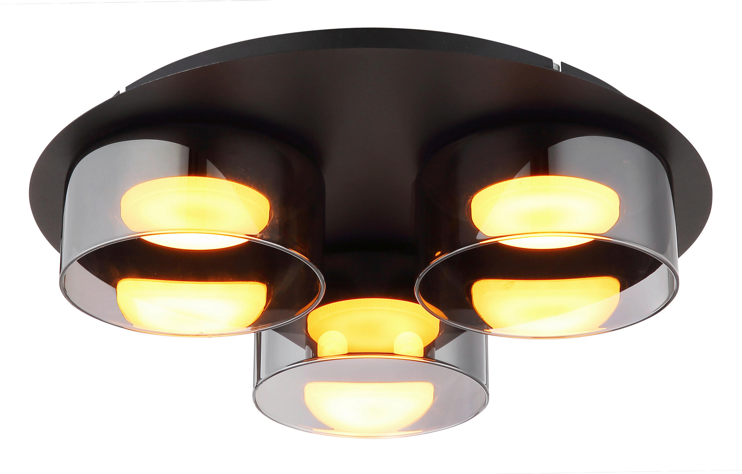 STROPNÍ LED SVÍTIDLO, 35/9 cm  - šedá/černá, Design, kov/sklo (35/9cm) - Globo
