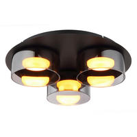 STROPNÍ LED SVÍTIDLO, 35/9 cm  - šedá/černá, Design, kov/sklo (35/9cm) - Globo