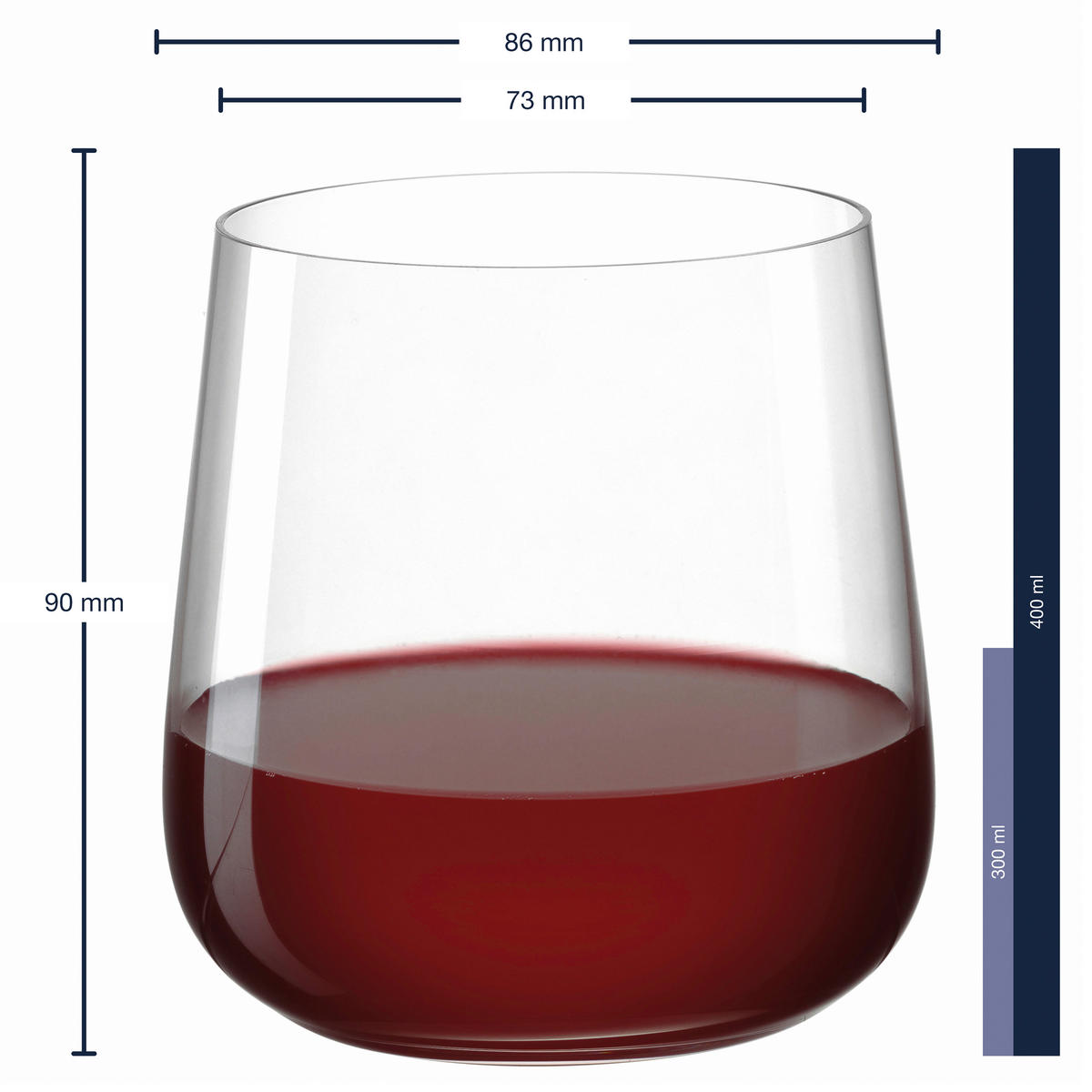 ČAŠA ZA VISKI  400.00 ml  - prozirna, Dizajnerski, staklo (8,60/9,00/8,60cm) - Leonardo
