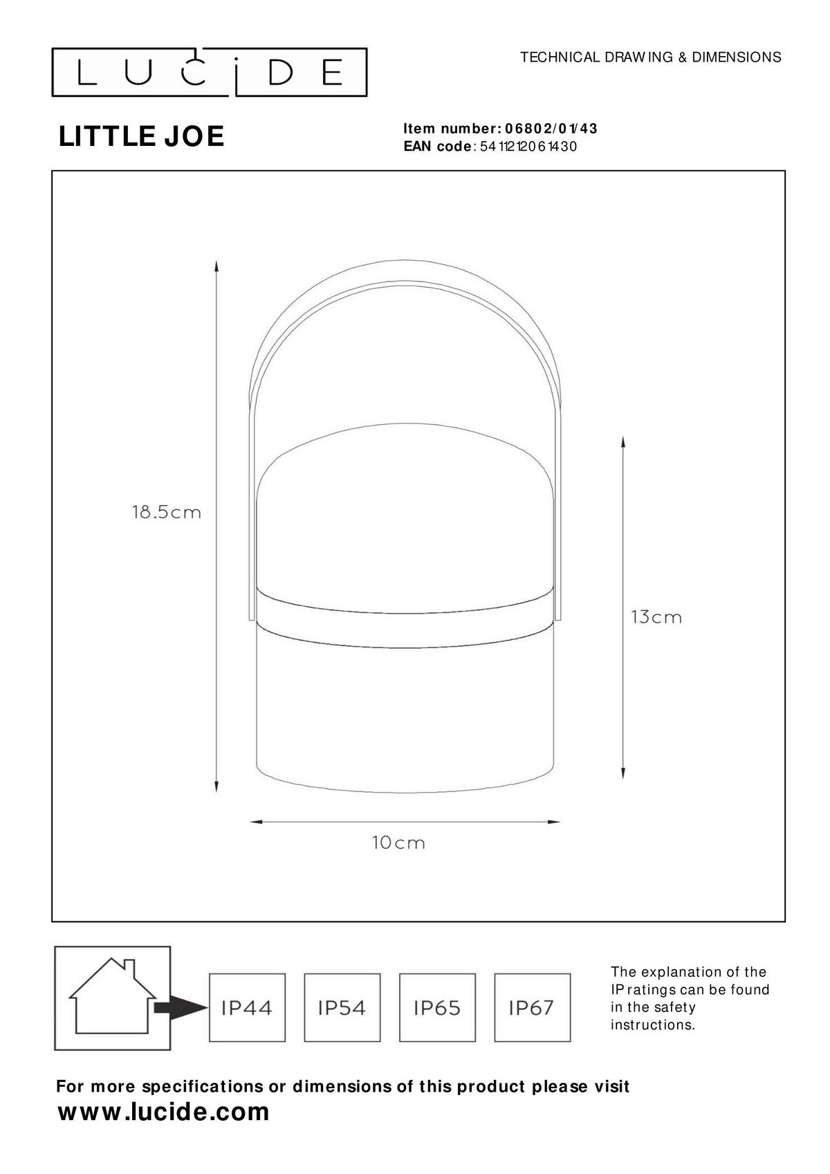 LED-AUßENLEUCHTE 10/18.5 cm   - Weiß/Braun, Basics, Kunststoff/Metall (10/18.5cm) - Lucide