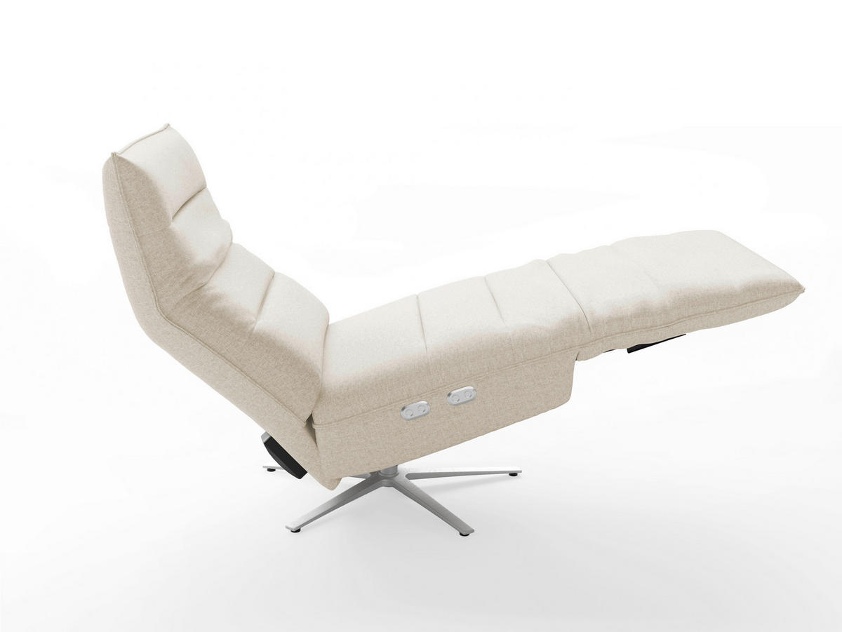RELAXSESSEL Textil Sandfarben  - Sandfarben/Silberfarben, Basics, Textil/Metall (80/109/98cm) - Sit & More