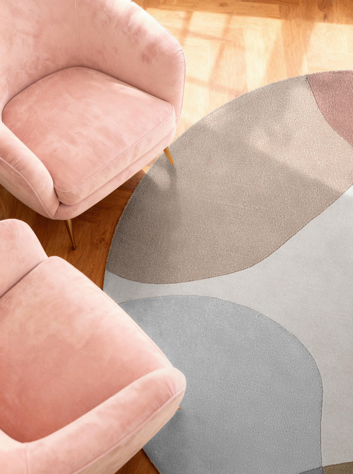 WOLLTEPPICH 160 cm Hackney Creme, Multicolor, Pastellblau Blatt  - Pastellblau/Multicolor, Basics, Textil (160cm) - Ted Baker