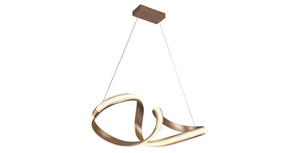 LED-HÄNGELEUCHTE Porec 71/27/150 cm  - Transparent/Cappuccino, Design, Kunststoff/Metall (71/27/150cm) - Novel