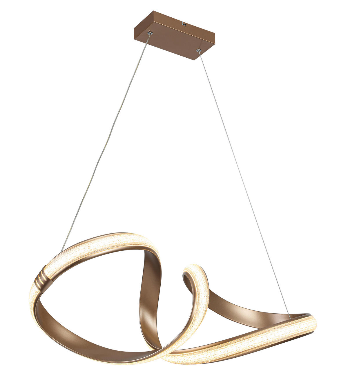 LED-HÄNGELEUCHTE Porec 71/27/150 cm  - Transparent/Cappuccino, Design, Kunststoff/Metall (71/27/150cm) - Novel