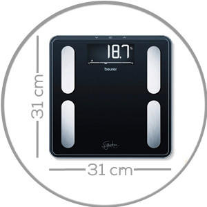KÖRPERANALYSEWAAGE - Schwarz, Basics, Glas (36.3/35.5/4.1cm) - Beurer