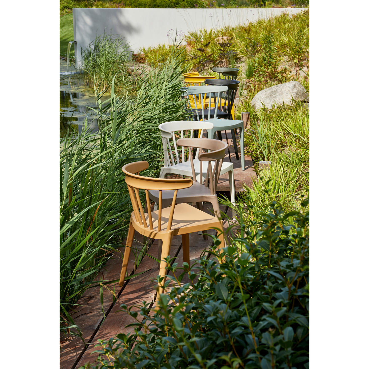 GARTENSTUHL-SET Kunststoff, Naturmaterialien Braun  - Braun, MODERN, Naturmaterialien/Kunststoff (52/75/53cm) - Livetastic