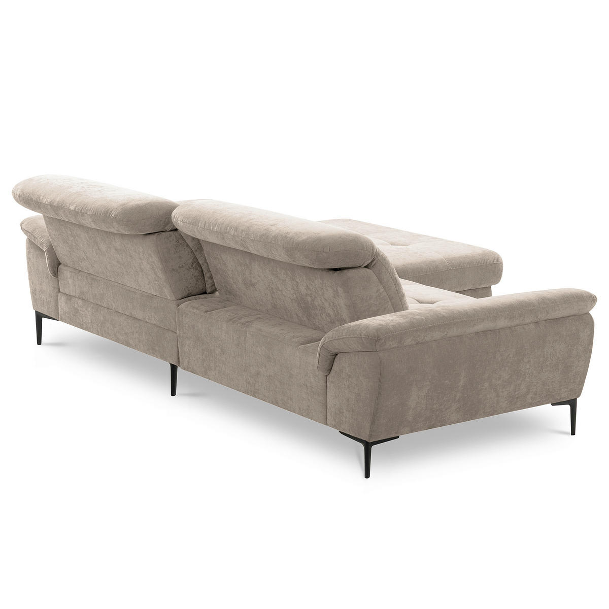 ECKSOFA  Webstoff Taupe  - Taupe/Schwarz, Design, Textil/Metall (268/195cm) - Livetastic