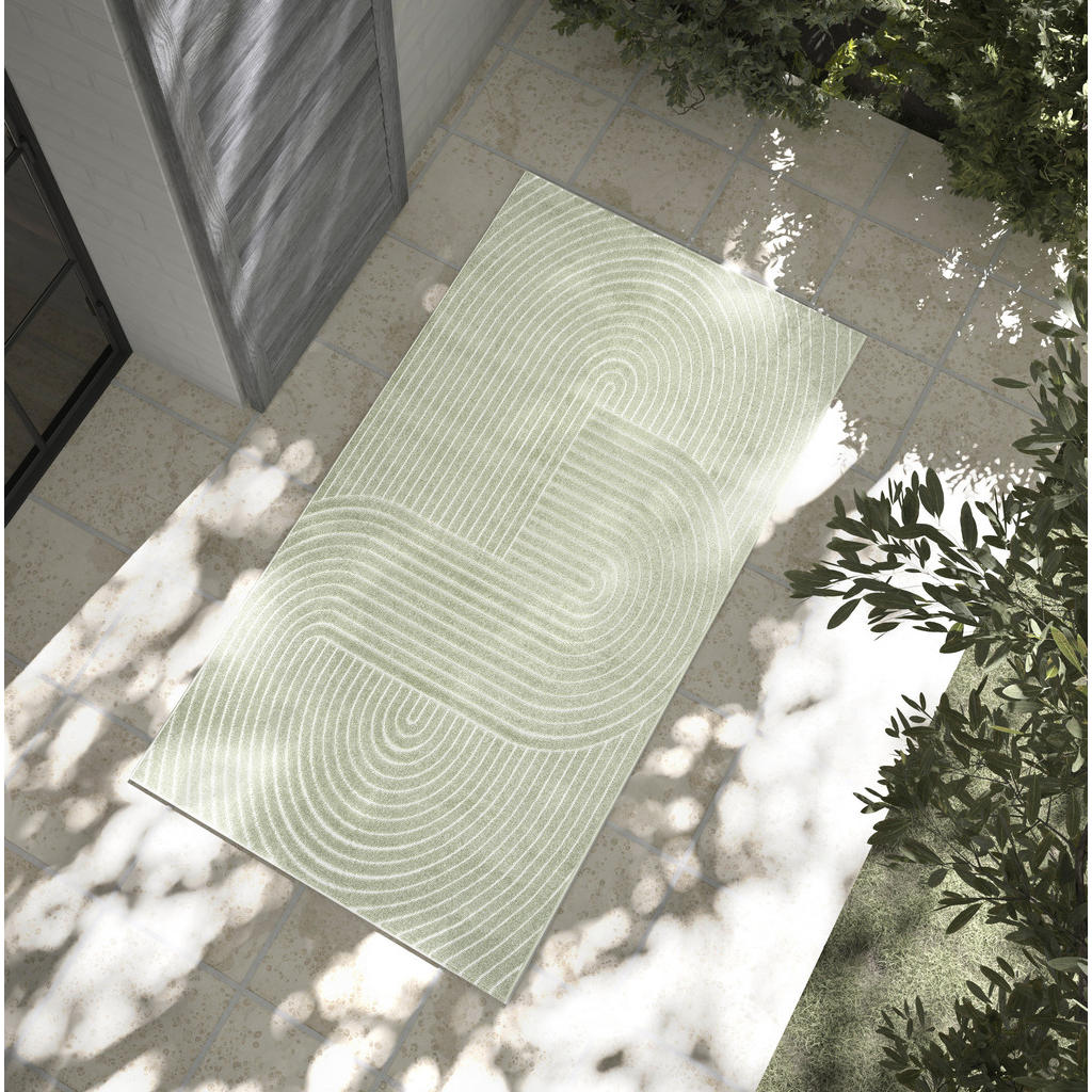 Thumbnail - Outdoorteppich Tenerife Plus, Olivgrün, Textil, Boho, rechteckig, 160x220 cm, ISO 9001, Bsci, Oeko-Tex® Standard 100, fü...